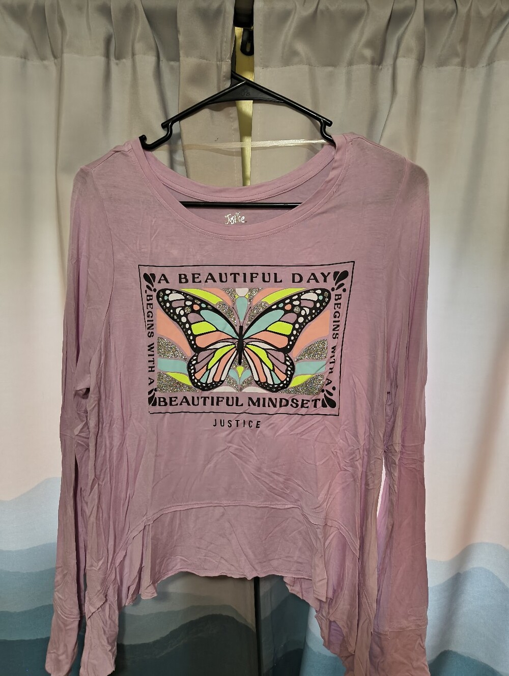 Justice Butterfly Glitter Shirt